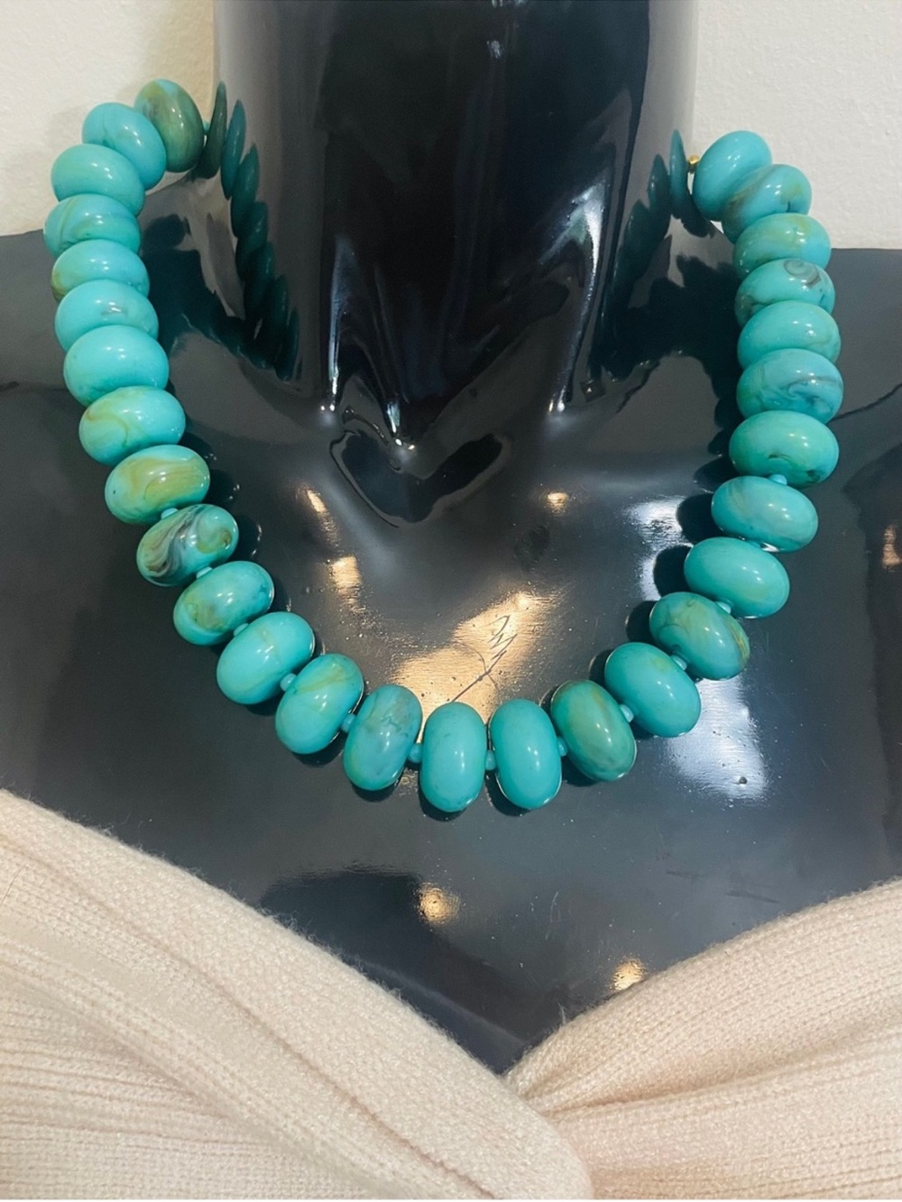 Mayamar Large Turquoise Bead Statement Necklace (NWT)